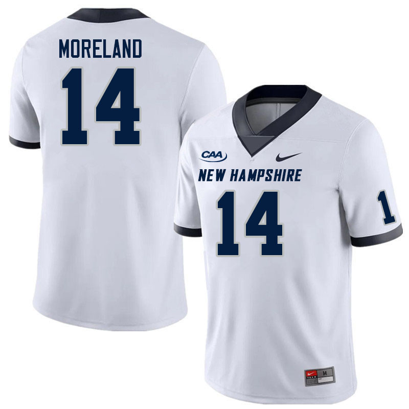 New Hampshire Wildcats #14 Duncan Moreland College Football Jerseys Stitched Sale-White